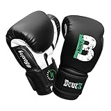 BOUT3® Kinder Boxhandschuhe | Kickboxen, Muay Thai Sparring, Training | Boxsack - Sandsack für Boxen | Kampfsport, Punchinghandschuhe Coachinghandschuhe für Jungen, Mädchen (4 Oz, Schwarz)