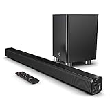 Majority K2 150W Surround Sound Soundbar für TV Geräte/Computer Monitor mit Subwoofer - Bluetooth - HDMI ARC (CEC) - Große Fernbedienung - AUX - USB - FM Radio - Optischer Eingang - RCA Kab