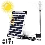 Solar Springbrunnen Pumpe, 5W Solar Teichpumpe Solar Wasserpumpe Set für Gartenteich, Teich, Springbrunnen, Fisch-Behälter, Vogel-Bad, Solar Schwimmender Fontäne Pump