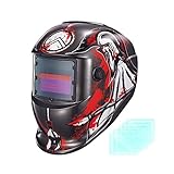 Solar Automatik Schweißhelm, 9-13 DIN Einstellbar Schweißmaske, mit 5 Stück Ersatzgläser, für MIG, MAG, Wig (Ritter)