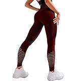 QTJY Nahtlose Yogahose mit hoher Taille, Push-Ups, Fitness-Laufleggings, Energiestretch-Fitnesshose FS