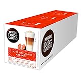 NESCAFÉ Dolce Gusto Latte Macchiato Caramel | 48 Kaffeekapseln | Arabica Robusta Mischung | Feines Karamell Aroma und leckerer Milchschaum | Aromaversiegelte Kapseln | 3er Pack (3 x 16 Kapseln)