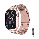 BERYCH Armband Kompatibel mit Apple Watch Armband 40mm 38mm，Edelstahl Ersatz Armband für apple watch se，Kompatibel mit Apple Watch Series 6 Series 5 Series 4 Series 3/2 /1 (Roségold)