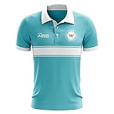 Airosportswear Virgin Islands US Concept Stripe Polo Football Soccer T-Shirt Trikot (Sky)