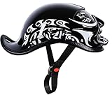 WRMIGN Motorrad-Halbhelm, Retro-Pilot Deutscher Chopper Prince Motorradhelm für Cruiser Scooter Rollerhelm Halbgesichtshelm, Herren und Damen ECE Zertifizierung
