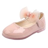 JERFER Kleinkind Säugling Kinder Baby Mädchen Sanft Prinzessin Schmetterling Knoten Leder Eben Schuhe A26