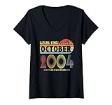 Damen 17. Geburtstag Legende seit Oktober 2004 Vintage 17 Jahre alt T-Shirt mit V