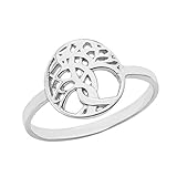 Little Treasures Solid 9 Karat Weißgold Keltisch Tree of Life Ring 65 (20.7)