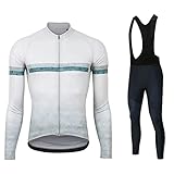 WPJ Herren Radtrikot Anzug,Atmungsaktives,Schnell Trocknendes Langarm-Radbekleidungsset Mit 9D Gepolsterter Langer Hosenhose (Color : B, Size : 4XL)