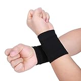 CHICIRIS Outdoor-Handgelenkstütze, Schwarze Sporthandgelenkstütze aus Polyesterfaser, sportliche Handgelenkstütze, super elastischer, langlebiger Fitness-Sport für Männer und Frauen im F