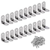 Winkelverbinder 90 Grad Winkel Klammern L-Form Rechtwinkliges Edelstahl Ecke Klammer Möbel Winkel Mit Screws für Tabelle Stuhl Bücherregal 20 Stücke Silver 30 * 30