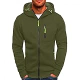 Sweatjacke Herren Hoodie Kapuzenpullover Sweatshirt Kapuzenjacke Kapuzenpulli mit Reißverschluss Langarm Sport Style Casual Fitness Training Laufbekleidung Basic Sp