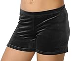 Fischer 7713'Samtshorty Mädchen Gymnastik Turn Shorts in glatter Samt Optik, Ökotex 100 Zertifiziert, Größe: 128, Farbe: Schw