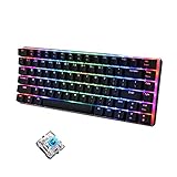 HRNAKDFKL Ak33 82 Tasten RGB Mechanische Gaming-Tastatur, 100% Anti-Ghosting-Schalter Blau, Regenbogen-LED-Hintergrundbeleuchtung USB-Kabelgebundene Tastatur, kompatibel mit Windows, Ios usw