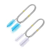 TAGVO 2 Stück Aquarium Reinigungsbürste, 155cm Lange Luftrohrfilter Schlauch Edelstahl Doppelend Schlauch Bürste, Flexible Aquarium Algenröhren Reinigung Sbürste Filter Rohrbü