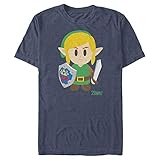 Nintendo Herren Zelda Link's Awakening Batttle Ready T-Shirt, Marineblau Heather, 4X-Groß