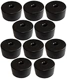 Aerzetix: 10 x Möbelfüße rund Ø 50 mm Höhe: 25 mm Schrauben Schwarz C42714