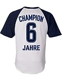 Geburtstags Shirt: Champion 6 Jahre - Sport Fussball Trikot Junge T-Shirt für Jungen - Geschenk-Idee zum 6. Geburtstag - Sechs-TER Jahrgang 2015 - Fußball Club Fan Stadion Mannschaft (128)