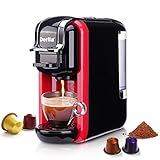 Derlla Kapsel Kaffeemaschine, Espressomaschine, Single Kaffeemaschine, Cappuccino, Latte Macchiato, Vollautomatisch, Für alle Tassen Geeignet, Kompakte Größe, 19 Bar, 1450 W