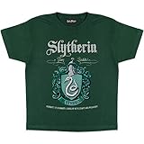 Harry Potter Slytherin Crest Mädchen-T-Shirt Waldgrün 143 | Alter 3-13, Harry Potter Geschenke, Mädchen Mode Top, Kinderkleidung, Kindergeburtstags-Geschenk-I