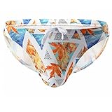 Jaysis Herren Unterhosen Slip Sexy Niedrige Taille G-String Tanga Slips Low Rise Sportunterwäsche Männer Bequem Unterwäsche Stretch Panties Höschen Mehrfarbig Mesh Bikini mit Ausbuchtung