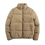 Lomelomme Einfarbig Daunenjacke Mit Reißverschluss Faltbar Daunenmantel Wasserdicht Atmungsaktiv Winddicht 3 in 1 Outdoorjacke Steppjacke Herbst Winter Warm Übergangsjacke Windjack