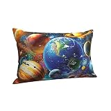 zsst Kissenbezug für Zuhause, dekoratives Sonnensystem, Erde, Universum, Galaxie, Kissenbezug, 50,8 x 76,2