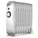 SZHWLKJ Tragbare Öl gefüllt Space Heater Intelligent Temperatur 360 ° Dreidimensionaler Circulation Ölradiator Heizung for Home O