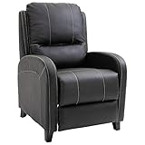 HOMCOM Massagesessel Fernsehsessel Relaxsessel Heizfunktion Fußstütze 90-165° PU Schwarz 70 x 93 x 100