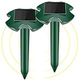 WloveTravel Solar Maulwurf Vertreiber, Wasserdicht Ultraschall Maulwurfschreck - Stark Maulwurfabwehr Wühlmausschreck Tiervertreiber für Garten- Repeller Mäuse Mole und Schlangen (Grün)