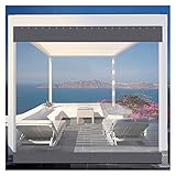 ALGXYQ 0,5mm Vorhang Outdoor Transparent Wasserdicht Trennvorhang Aus PVC mit Öse Reißfest für Terrasse, Depot, Pavillon, Outdoor (Color : Gris, Size : 27.88x9.84ft/8.5x3m)