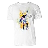 Tanzpaar Figur Sinus Art ® Herren T Shirt (Weiss) Crewneck Tee with Frontartwork