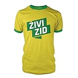 net-shirts Zivi Zid Herren T-Shirt Živi Zid Contrast Ringer T-Shirt Aufdruck Print Support Croatia Kroatien Hrvatska Balkan Yugoslavija, Größe M, gelb