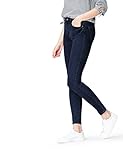 find. Damen Skinny Jeans mit mittlerem Bund, Blau (Deep Indigo), Large (32W / 32L)