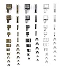 Reißverschluss Reparatur set für#3#5#8#10 4 Style Abnehmbar und frei kombinierbar ersatz Zipper Endstücke oben+unten,reißverschluss für Bekleidung,Koffer,Taschen.mit Vorratsbehälter(24set 60Zubehö