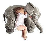 AGLOAT Baby Elefant Kissen, Lagerungskissen Baby, Lagerungskissen, Stillkissen, Kopfkissen Kleinkind, Schwangere Frauen Kissen, Kinderzimmer Dekoration,Grey-40CM