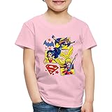 Spreadshirt DC Super Hero Girls Batgirl Wonder Woman Supergirl Kacheln Kinder Premium T-Shirt, 122-128, H