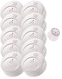 Jeising Sicherheits Set GS506 G 10er Set Rauchmelder/Brandmelder/ 10 Jahre Lithium Batterie KRIWAN zertifiziert EN14604 + Hitzemelder GS403