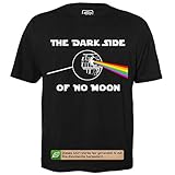 The Dark Side of no Moon - Herren T-Shirt für Geeks mit Spruch Motiv aus Bio-Baumwolle Kurzarm Rundhals Ausschnitt, Größe XXXXL