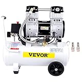 VEVOR Silent Flüsterkompressor 18L Druckluftkompressor 2PS/1500W Leise Ölfrei Kompressor 8Bar/115PSI Flüster-Lautstärke ≤ 68dB Luftkompressor aus Stahl Max. CFM5,9 Ideal für Werkstatt Reifen F