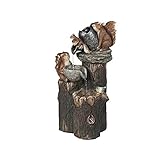 YAYA2021-SHOP Zimmerbrunnen Harz Eichhörnchen Familie Terrasse Brunnen Garten Dekoration Outdoor Landschaft Garten Design for Haus Garten Desktop Dekoration Tischb