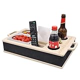 INEXTERIOR CouchBar - PERSONALISIERBAR - handgefertigt in Deutschland - zwei Snackschalen, Organizer und Flaschenhalter - Couchbutler couchorganizer Sofaorganizer Sofaablage Tablett Couchb