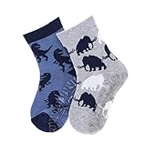 Sterntaler Baby-Jungen FLI AIR DP Mammut+Dino Hausschuh-Socken, Hellgrau Mel, 22