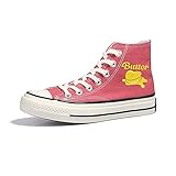 RTTzj Bangtanische Jungs BTS. Butteralbum [Creme-Version] Unisex-Erwachsene-Spitze-Up-Paar-High-Top-Leinwandschuhe/Mode-Stern-Bühnen-Beiläufige Schuhe HEER Heißes Geschenk. (Color : A, Size : 43)