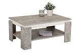 Couchtisch Tim II, Holzwerkstoff, beton/weiß, 90x60x41