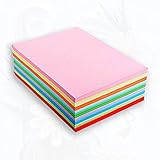 100 Blatt buntes DIN-A4 Ton-Papier, Set aus 10 Farben, bunte Blätter in 80g/m², für DIY Kunst Handwerk 、 Drucker、Kopierpapier farbig