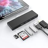 Surface Pro 4 / Pro 5 / Pro 6 USB Hub Docking Station, USB 3.0 Hub Adapter mit 4K HDMI, USB C PD Aufladung, 3 USB 3.0 Anschlüsse, USB C, SD / TF Für Surface Pro 4/5/6 (Micro SD)