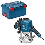 Bosch Professional Oberfräse GOF 1250 LCE (1.250 Watt, inkl. Maulschlüssel 19 mm, Parallelanschlag, Kopierhülsenadapter, Spannzange, in L-BOXX 238)