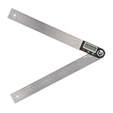 Winkelmesser Digital Winkellineal mit LCD-Anzeige Edelstahl Winkelmessung für Holzarbeiten Heimarbeit Handwerker Kreissäge,360° Winkel M