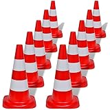 vidaXL 10x Verkehrskegel 50 cm Verkehrsleitkegel Warnkegel Markierungskeg